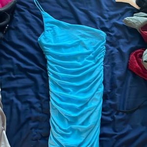 Princess Polly one shoulder turquoise dress